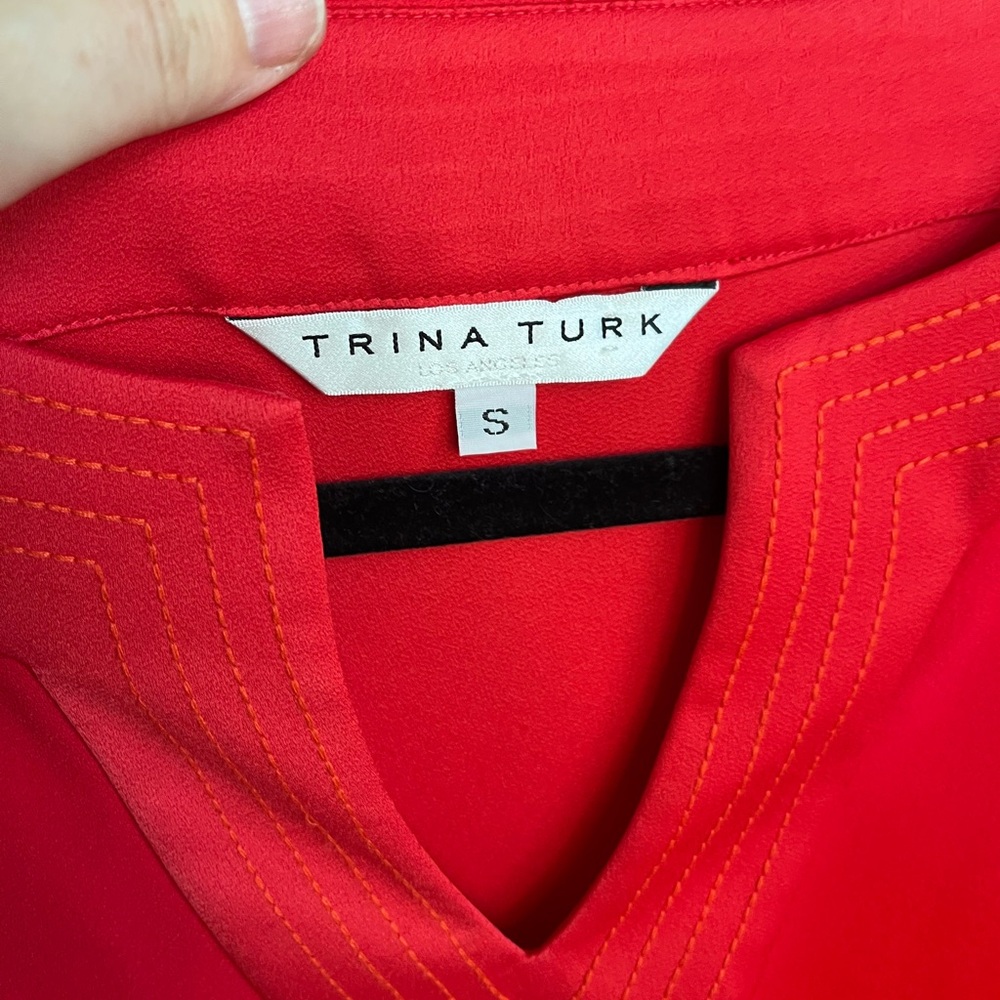 Trina Turk Red Clairette Shift Dress Size S - Picture 3 of 10